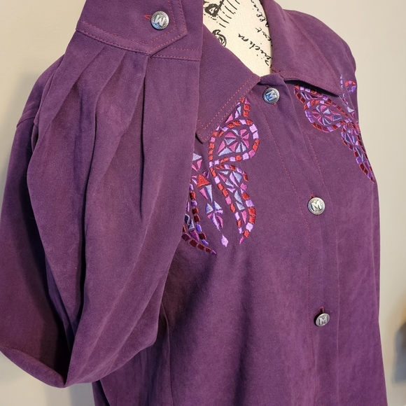 BOB MACKIE WEARABLE ART 🎨 BUTTON DOWN BLOUSE!! 😍😍😍 - Picture 7 of 10